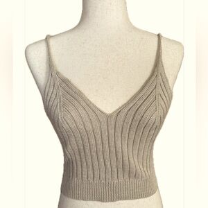 Avorwe Light Tan Sz Sm cropped sweater tank. Super cute.